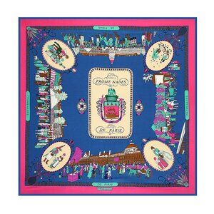 130*130cm stroll on the streets of Paris, 100% silk scarf #89